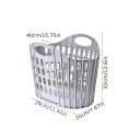 Foldable Laundry Basket with Handles 40 x 32 x 20 cm Plastic Grey Perforated Laundry Basket for Bathroom and Home 3