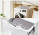 Foldable Laundry Basket with Handles 66 cm Textile Grey Portable Laundry and Storage Basket for Home 6