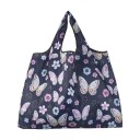 Foldable Shopping Bag 53 x 40 cm Butterflies and Flowers Dark Durable Bag with Large Capacity Nylon Handbag Reusable 1