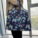 Foldable Shopping Bag 53 x 40 cm Butterflies and Flowers Dark Durable Bag with Large Capacity Nylon Handbag Reusable 2