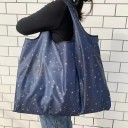 Foldable Shopping Bag 58 x 40 cm Stars and Moons Nylon Shoulder Bag Reusable Eco-Friendly Bag 4