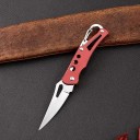 Foldbar campingkniv 14 cm rustfrit stålklinge med karabinhage udendørs lommekniv vandrerygsæk vedhæng udendørsudstyr EDC-værktøj 5