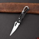 Foldbar campingkniv 14 cm rustfrit stålklinge med karabinhage udendørs lommekniv vandrerygsæk vedhæng udendørsudstyr EDC-værktøj 4