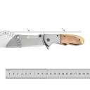 Foldbar lommekniv i rustfrit stål 21 cm med træhåndtag Udendørs EDC-kniv til naturen Vandring Camping Jagt Ture Taktisk værktøj 4