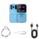 Foldbar mini-telefon SERVO i16 Pro 2G Flip 2SIM 1,77" TFT LED-lommelygte Type C FM-radio 3,5 mm jackstik microSD 1000 mAh Bluetooth 11
