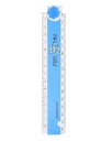 Foldbar tommestok til børn med en samlet længde på 30 cm. Farverig skolelineal til børn med et sødt motiv. Gennemsigtig lineal til skolen. 3