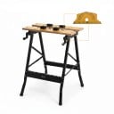 Foldbart arbejdsbord med klemmer Kapacitet 70 kg Mål 56 x 62 x 75 cm MDF-plade og jernkonstruktion Naturlig og sort Til værkstedet og garagen 3