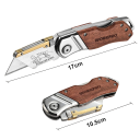 Foldekniv med udskiftelige klinger 17 cm Skarp skærekniv med metalhus 10 ekstra klinger Hobbykniv til gør-det-selv-folk og håndværkere 2