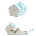 Folding Case for 5 Glasses 16.8 x 12.3 x 11.7 cm Leather Protective Case with Fleece Glasses Organiser for Prescription and Sunglasses 3