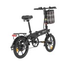 Folding Electric Bike for Adults 250W 36V 7.5Ah Two Seats 16" Tyres Range 40 km Front Basket 25 km/h 4
