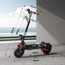 Folding Electric Scooter 1000 W 48V 15Ah Range 65 km Double Suspension 28cm Wheels LED Display Adjustable Handlebar Height 4