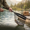 Folding Fish Net 80 cm Length One-Piece Pole with Foam Handle and Carabiner Fishing Net with Deep Pocket for Bank Fishing 8