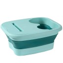 Folding Foot Bath with Lid 40 x 32 x 17 cm Portable Massage Foot Basin Insulated Calf Bucket PP TPR Compact Health Bath 3