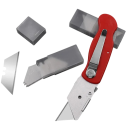 Folding Knife 15 cm with Replaceable Blade Small Work Knife with 6 Replacement Blades Metal Body Cardboard Cutter Workshop Hobby Outdoor 5