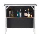 Folding Portable Bar Table with Shelf and Carry Bag 97.5 x 38.5 x 87 cm Aluminium Frame and MDF Top Black Table for Trade Shows and Events 6