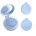 Folding Round Comb with Mirror 14.6 x 6.5 x 2.2 cm Travel Squeeze Brush with Massage Teeth Compact Handbag Comb 1