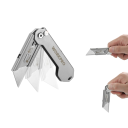 Folding Utility Knife with Replaceable Blade 14.5 cm Precise Cutting Cardboard Boxes Hobby Work DIY Home Metal Handle 2