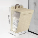 Folding Wall Laundry Basket 43 x 36 x 12 cm Space Saving Hanging Plastic Basket Foldable Design Bathroom Bedroom Home Organisation 6