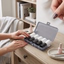 Folie de transfer pentru unghii 10 role Modele dantelă și flori 2,5 x 60 cm Negru și alb În cutie de plastic Pentru nail art și decorarea unghiilor 6