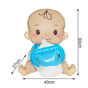 Folieballon 40 x 50 x 27 cm i form af en baby med en mælkeflaske Dekoration til fejring af fødslen af et barn og baby shower fest 2