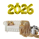 Folienballons 45 x 93 cm Zahlen 2026 Silberne Ballons aus Aluminiumfolie Neujahrsdekoration Silvester Party Abschlussfeier Weihnachten 3