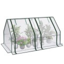 Fóliový zahradní skleník se 4 kolíky a rolovacími vraty rozměr 180 x 90 x 90 cm z ocelového rámu a PE mřížky 140 g/m² na rostliny 1
