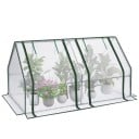 Foliowy ogród szklarniowy z 4 kołkami i rolowanymi drzwiami wymiary 180 x 90 x 90 cm z stalowej ramy i siatki PE 140 g/m² na rośliny 1