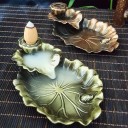 Fontaine à encens en métal avec poisson Effet de retour de fumée Support pour cônes parfumés Aromathérapie Décoration Intérieure 2