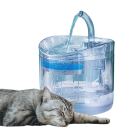 Fontaine pour chats 2 l Fontaine automatique transparente avec robinet Distributeur d'eau silencieux avec capteur 2 modes de débit Adaptateur 3
