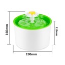 Fontana automatica per bere per gatti con fiore Capacità 1,6 l Filtro e pompa Adattatore 12 V Consumo 2 W Dimensioni 19 x 19 x 16 cm 12