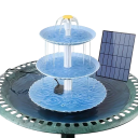 Fontana da giardino solare per abbeveratoi per uccelli con pompa d'acqua e pannello solare decorazione bianca smontabile per uso esterno 8