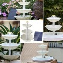 Fontana da giardino solare per abbeveratoi per uccelli con pompa d'acqua e pannello solare decorazione bianca smontabile per uso esterno 2