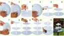Fontana da giardino solare per abbeveratoi per uccelli con pompa d'acqua e pannello solare decorazione bianca smontabile per uso esterno 11
