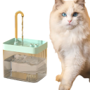 Fontana ultratrasparente per gatti 1,5 l Distributore d'acqua intelligente USB Filtro ricircolante 3 modalità di flusso Prevenzione del surriscaldamento Acqua pulita 2