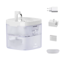 Fontanella per gatti 1,5 l Distributore automatico d'acqua con doppio filtraggio Fontana silenziosa per bere 2 modalità di flusso adattatore EU USB 3