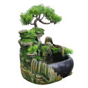 Fontanna wodna ze światłami LED i mgłą Wtyczka UE Dekoracja świetlna Bonsai Feng Shui Fontanna pokojowa ze skalniakiem i drzewem 28 x 20 x 15 cm 2