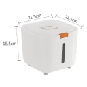Food Container 21.5 x 21.5 x 18.5 cm White Moisture Resistant with Transparent Stripe and Drying Compartment for Dry Foods 2
