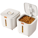 Food Container 21.5 x 21.5 x 18.5 cm White Moisture Resistant with Transparent Stripe and Drying Compartment for Dry Foods 3