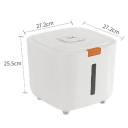 Food Container 27.2 x 27.2 x 25.5 cm White Plastic Container with Transparent Stripe and Drying Compartment Airtight Food Storage 3