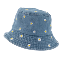 Forårs damestråhat 57 cm Bomuld Blomsterdesign Let åndbar hat til forår og sommer Elegant modeaccessory 2