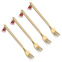 Forchette di Natale con campanelli 4 pz 2