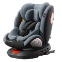 Forgatható gyerekülés 360 fok 0-tól 36 kg-ig ISOFIX és támasztóláb ötpontos biztonsági övek oldalsó védelem állítható fejtámla szürke-fekete 2
