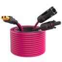 Forlængerkabel 4,5 m med solarkontakt til XT60 Adapter til solcellepaneler IP67 op til 30 A Sort og pink Til tilslutning af panel 1