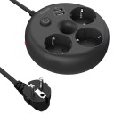 Forlængerledning 3x stikkontakt, 2x USB A3028 1