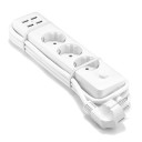 Forlængerledning 3x stikkontakt, 4x USB 1,8 m 2
