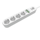 Forlængerledning med afbryder 4x stikkontakt, 4x USB 2 m 1