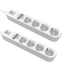 Forlængerledning med afbryder 4x stikkontakt, 4x USB 2 m 3