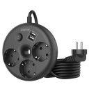 Förlängningssladd 3x uttag, 2x USB A3028 1