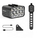 Forlygte til cykel CYCLAMI CYC1800 Trådløs fjernbetjening 1800 lm 8 LED Ophængsmontage under beslag Opladning USB-C Sort 1