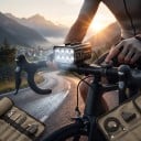 Forlygte til cykel CYCLAMI CYC1800 Trådløs fjernbetjening 1800 lm 8 LED Ophængsmontage under beslag Opladning USB-C Sort 4